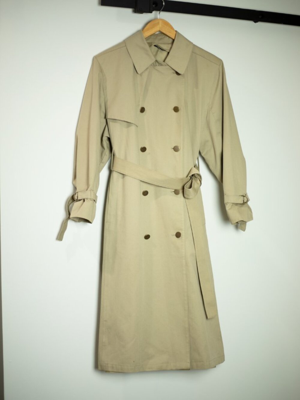 Vintage Belted Double-Breasted 70s Trench Coat | Khaki | Sz S | London Fog